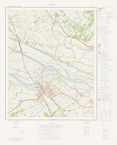 595 Topografische kaart van het gebied Culemborg (39 A), met tussen de hoekpunten Werkhoven, Cothen, Culemborg en ...