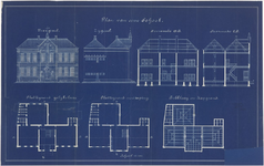 647 Een bouwtekening van de Koningin Wilhelminaschool (1925) aan de Achterweg 3 (oude nummering). De tekening toont de ...