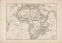 661 Een overzichtskaart van Afrika met een grensinkleuring van de belangrijkste landen, 1851