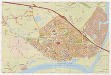 664 Een plattegrond van de stad Tiel, met op de achterzijde een legenda en een straatnamenlijst