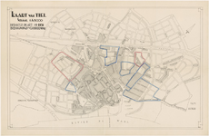 676 Een plattegrond van Tiel, bedoeld in artikel 10 der bebouwingsverordening. Op de kaart zijn de gemeente grenzen ...