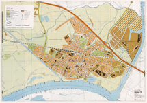 678 Een plattegrond van de gemeente Tiel, met linksboven een legenda en op de achterzijde een kaart van Wadenoijen en ...