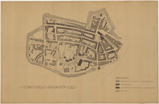 680 Een plattegrond van Tiel met een schetsplan voor de herbouw van Tiel, met een legenda voor de bestaande of te ...