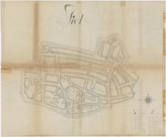 684 Een plattegrond van Tiel met een schetsplan voor de herbouw van de Tielse binnenstad na de Tweede Wereldoorlog. In ...