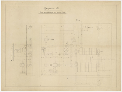 690 Een bouwtekening voor de verbouwing van de machinekamer van de gasfabriek te Tiel, Gasfabriek Tiel, [1920]