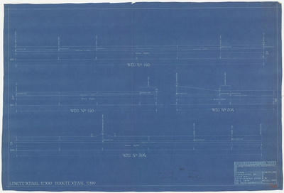 694 Een tekening van de lengteprofielen van de riolering aan de Startschestraat en de Lingedijk, 1928