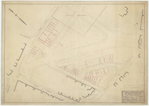 705 Een tekening van het verkavelingsplan van het terrein genaamd het Pannenhuis. Met perceelnummers, kadastrale ...