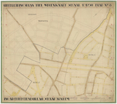 735 Een uitbreidingsplan van Tiel met de wegenkaart, blad 8. Dit uitbreidingsplan is goedgekeurd door de gemeenteraad ...
