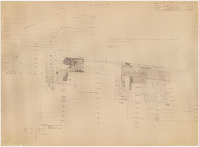 821 Een plattegrond van een archeologisch onderzoek van het terrein waar ooit een Romaanse kerk stond aan de dijk in ...