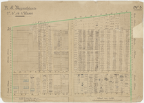 824 Een een tekening met een plattegrond van de rooms-katholieke begraafplaats aan de J.D. van Leeuwenstraat in Tiel, ...