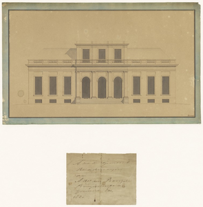 861 Het achteraanzicht van het Huis Wadenoijen, gebouwd in [1810] en gesloopt in [1882], , , [1810]