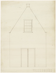 863 Een tekening van de voorgevel van de stal van S.W. van Zoelen in de Waterstraat in Tiel, , , 1821