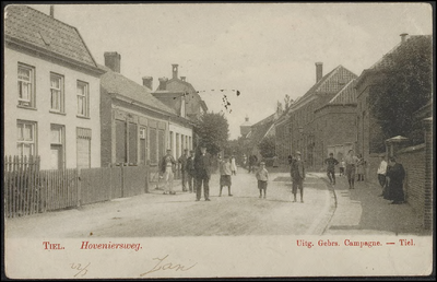 H 17.5 Hoveniersweg Tiel, richting Binnenhoek met op de achtergrond de Watertoren. Kaart verzonden door Jan uit Tiel ...