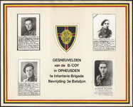 26 Een samenstelling van foto's met gesneuvelden van de B/Coy in Opheusden, 1ste infanterie brigade bevrijding 3de ...