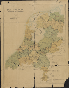 65 Een kaart van Nederland verdeeld in 24 indelingsdistricten, [1900]
