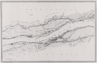 115 Rivierkaart van de Waal van het gebied tussen Wamel en Ochten, [1830-1842]; reproductie