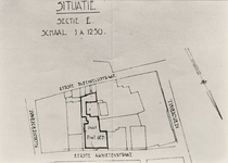 M 1451 Een plattegrondtekening van het postkantoor aan de Sint-Agnietenstraat