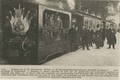 1655 Met de opening van de tramlijn Winschoten-Delfzijl is 83 km van het grote plan van tramwegen, waarvoor op ...