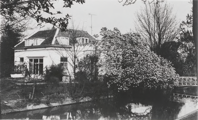 M 3176 Links op de foto huize Wittebrug gelegen aan de Oliemolenwal. Geheel rechts de witte brug waarnaar het huis is genoemd