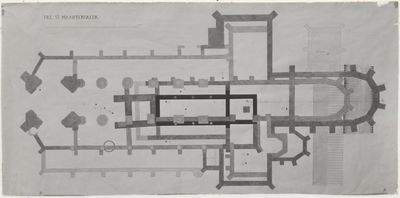 M 4292 Foto plattegrond st. maartenskerk. Eventueel na 1945