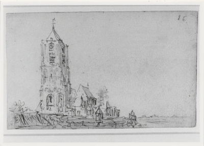 M 4313 Gezicht op de kerk van Tiel gemaakt van de St. Maartenskerk door dhr. Jan van Ooijen (1596 st. maartenskerk1656)