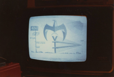 687 Het beeldvignet van de Vrije Televisie Tiel. Tiel, 1980.