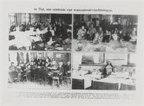 M 7173 In Tiel, een centrum van watersnood-vluchtelingen : Linksboven kledingmagazijnen in het gebouw Gustaaf Adolf, ...