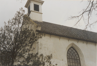0690-3934 Hoek zuid gevel met torentje voor de restauratie van 1993.