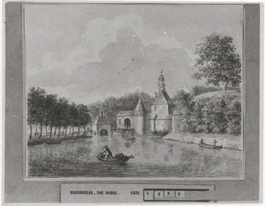 0690-7951 Repro van een tekening uit de 18e eeuw van de toegangspoort naar de voorge-bouwen van het kasteel