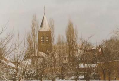 0690-937 Gezicht op Zoelmond en de kerktoren in de winter.