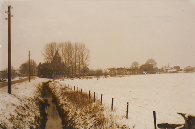 0690-942 Winterlandschap met gezicht op Zoelmond gezien vanaf de Molenweg uit de richting Beusichem.