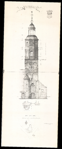 787 Opmeting toren van de Nederlands Hervormde kerk te Buren, Toren te Buren, 1959 september 15