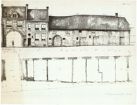 792 Opmeting Culemborgsepoort en Achterbonenburg. Geveltekening en plattegronden. , 1954