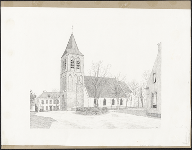 794 Tekening van de kerk te Zoelmond, [Nederlands Hervormde Kerk te Zoelmond], 1986