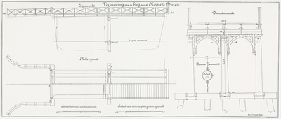 151 Een constructietekening van de brug over de Korne in Buren, [1886]