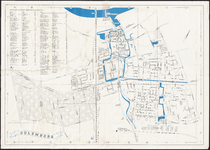 254 Een plattegrond van Culemborg met straatnamenindex en de aanduiding van diverse gebouwen, bezienswaardigheden en de ...