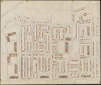 301 Een plattegrond van een deel van de wijk Terweijde achter de poort in Culemborg met daarop de huizen met ...