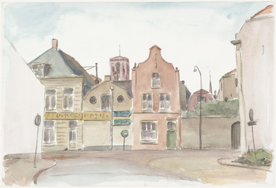 131 Een gezicht vanaf Het Hof in Culemborg op de kruising van de Herenstraat en Everwijnstraat, , , 1994