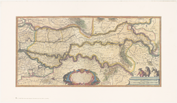 157 Een kaart die is uitgegeven door J. Blaeu in 1642. De oorspronkelijke kaart is in twee bladen. Op de kaart wordt ...