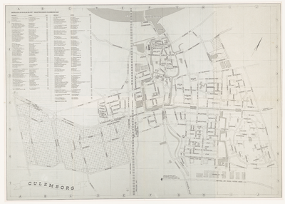 168 Een plattegrond van Culemborg met een overzicht van bedrijven op en vlakbij het industriegebied Culemborg-Zuid met ...
