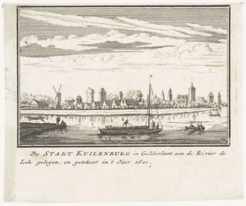 210 De stadt Kuilenburg in Gelderlant aan de rivier de Lek gelegen, en getekent in het jaar 1620