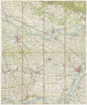 223 Topografische kaart van het gebied tussen Tiel, Amerongen, Culemborg en Hellouw. Op de achterzijde een legenda, 1958