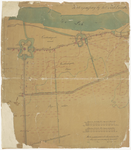 225 Topografische kaart van het gebied bij het Fort bij Everdingen en Het Spoel. Op de kaart zijn de verschillende ...