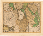 59 Een kaart van het gebied inhoudende een deel van Zuid-Holland met de Biesbosch en verder delen van Noord-Brabant, de ...