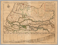 63 Een kaart van de loop van de rivieren de Rijn, de Maas, de Waal, de Merwede en de Lek, van Emmerik tot aan de ...