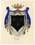 81 Een tekening van het gemeentewapen van Buurmalsen, dat als volgt wordt omschreven: Een schild van sabel, beladen met ...