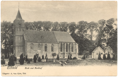 1060 Een prentbriefkaart van de Nederlands-hervormde kerk van Echteld aan de Ooisetraat