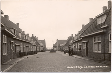1122 Een prentbriefkaart van de Zonnebloemstraat in Culemborg met enkele poserende straatbewoners