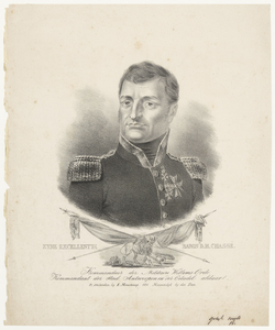 2 ZYNE EXCELLENTIE BARON D.H.CHASSE. Kommandeur der Militaire Willems-Orde, Kommandant der stad Antwerpen en der ...