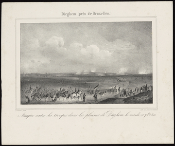 61 Dieghem (près de Bruxelles.) : Attaque contre les troupes dans les plaines de Dieghem te mardi, 21 7bre, 1830